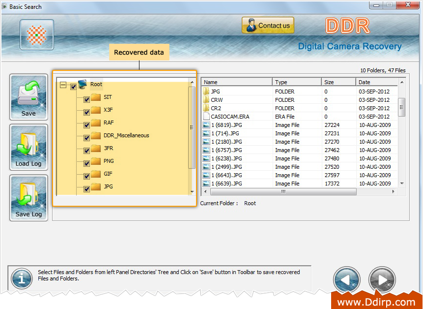 Digital camera data recovery software screenshots for how to recover