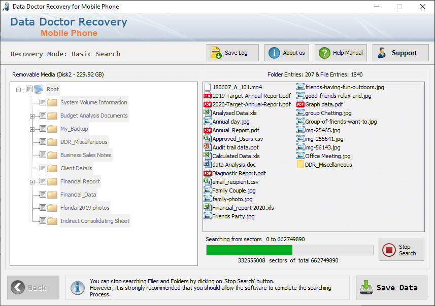 Select Left Panel Physical Drive Mobile Phone Data Recovery Software