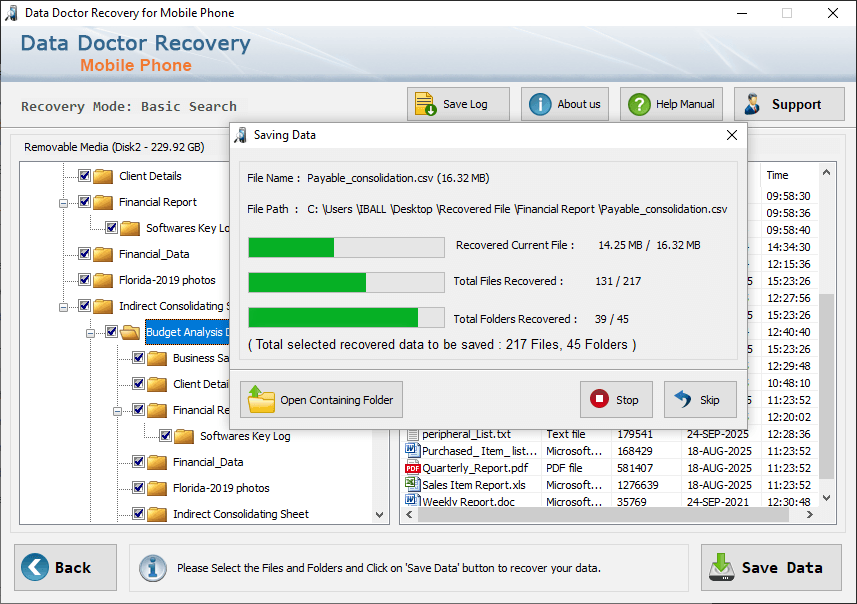 Select Left Panel Physical Drive Mobile Phone Data Recovery Software