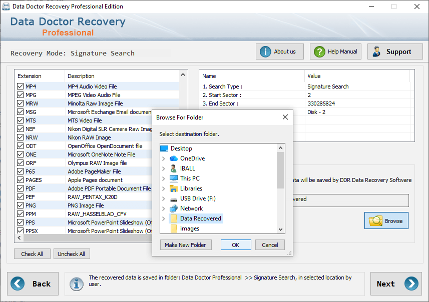Browse Recover Path File Professional Data Recovery Software